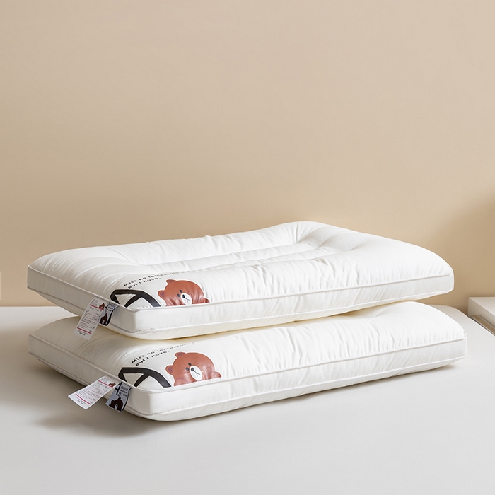 91家纺网 家纺一手货源 找家纺 （总）小米枕芯 2025新款全棉A类小熊儿童酒店通用枕头枕芯