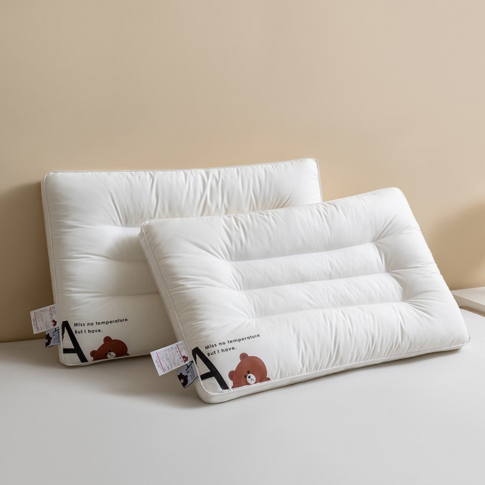 91家纺网 家纺一手货源 找家纺 （总）小米枕芯 2025新款全棉A类小熊儿童酒店通用枕头枕芯