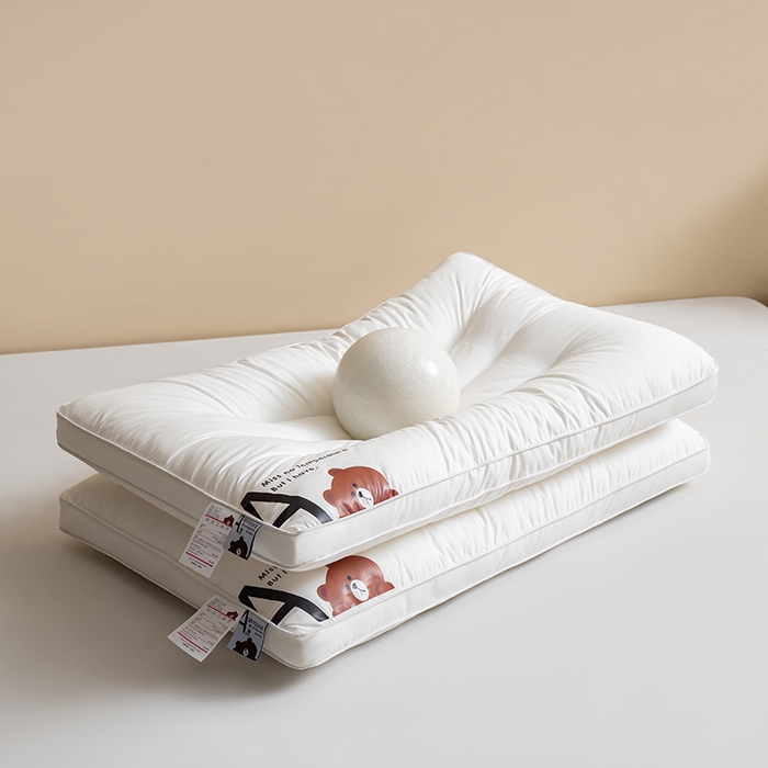 91家纺网 家纺一手货源 找家纺 （总）小米枕芯 2025新款全棉A类小熊儿童酒店通用枕头枕芯