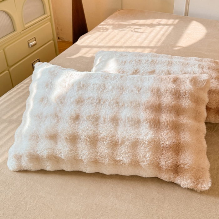 91家纺网 家纺一手货源 找家纺 唐人居 2025新款泡泡兔毛牛奶绒四件套--七彩 七彩咖