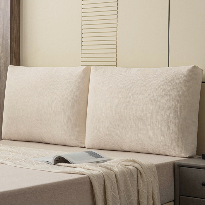美达人 2025新款雪尼尔立体面包靠背轻奢立体床头靠垫沙发组合大靠背榻榻米飘窗靠枕无床头软包可拆洗 雪尼尔-立体面包-素白