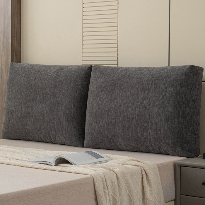 美达人 2025新款雪尼尔立体面包靠背轻奢立体床头靠垫沙发组合大靠背榻榻米飘窗靠枕无床头软包可拆洗 雪尼尔-立体面包-炭黑