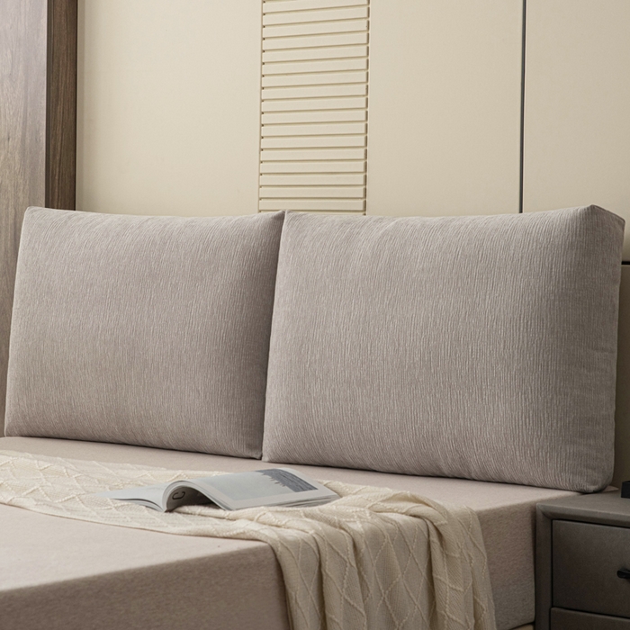 美达人 2025新款雪尼尔立体面包靠背轻奢立体床头靠垫沙发组合大靠背榻榻米飘窗靠枕无床头软包可拆洗 雪尼尔-立体面包浅灰