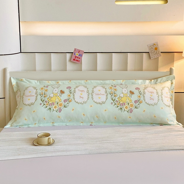 91家纺网 家纺一手货源 找家纺 （总）雨彤家纺 2025新款小清新斜纹印花双人枕套