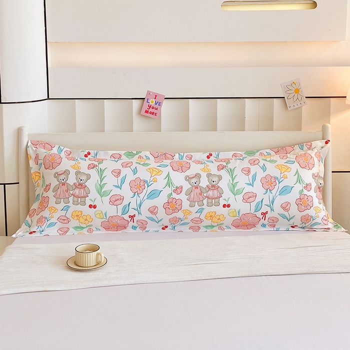 91家纺网 家纺一手货源 找家纺 （总）雨彤家纺 2025新款小清新斜纹印花双人枕套