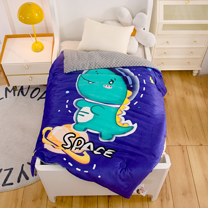 91家纺网 家纺一手货源 找家纺 （总）萌宝家纺 2025新款可拆洗A类儿童豆豆绒大豆冬被儿童婴儿绒春秋被安抚被被子被芯