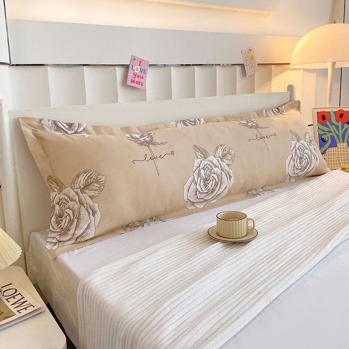 91家纺网 家纺一手货源 找家纺 雨彤家纺 2025新款小清新斜纹印花双人枕套 玫瑰故事