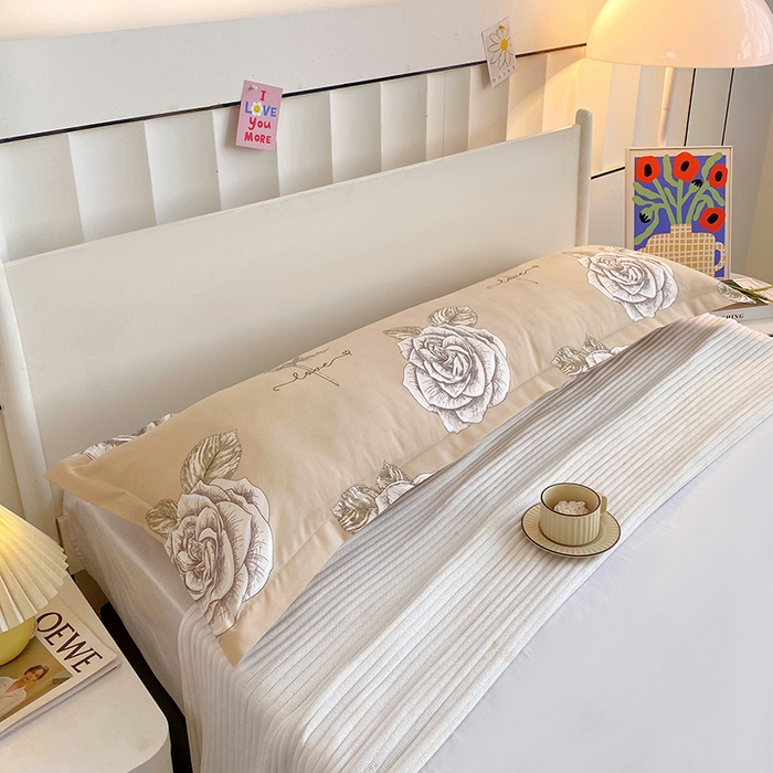 91家纺网 家纺一手货源 找家纺 雨彤家纺 2025新款小清新斜纹印花双人枕套 玫瑰故事