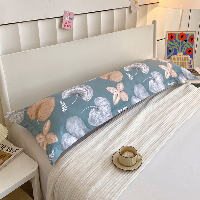 91家纺网 家纺一手货源 找家纺 雨彤家纺 2025新款小清新斜纹印花双人枕套 花韵风情