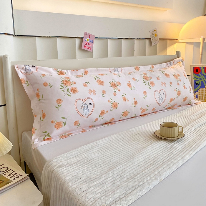 91家纺网 家纺一手货源 找家纺 雨彤家纺 2025新款小清新斜纹印花双人枕套 浮梦精灵