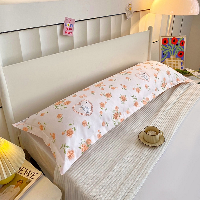 91家纺网 家纺一手货源 找家纺 雨彤家纺 2025新款小清新斜纹印花双人枕套 浮梦精灵