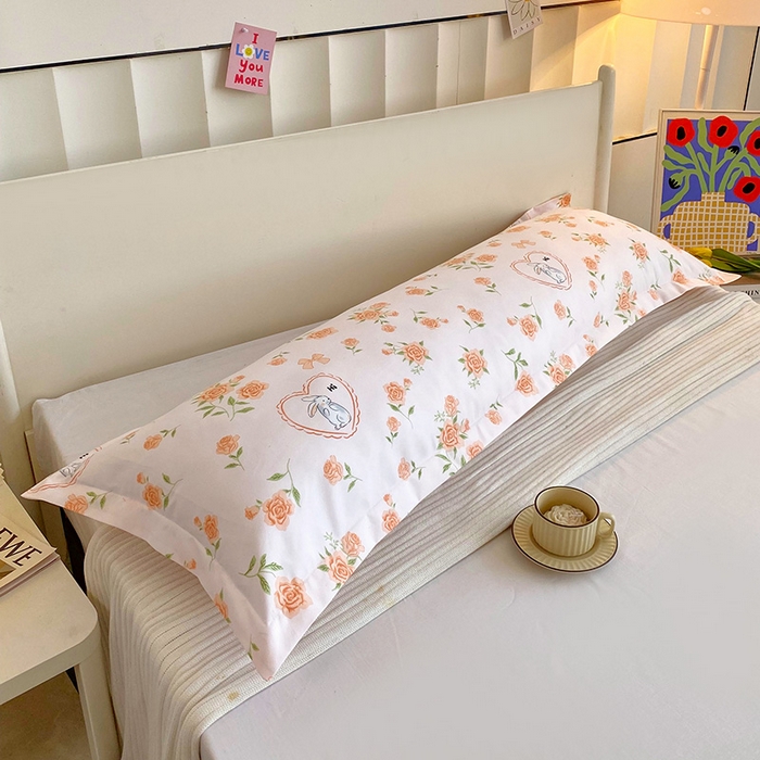 91家纺网 家纺一手货源 找家纺 雨彤家纺 2025新款小清新斜纹印花双人枕套 浮梦精灵