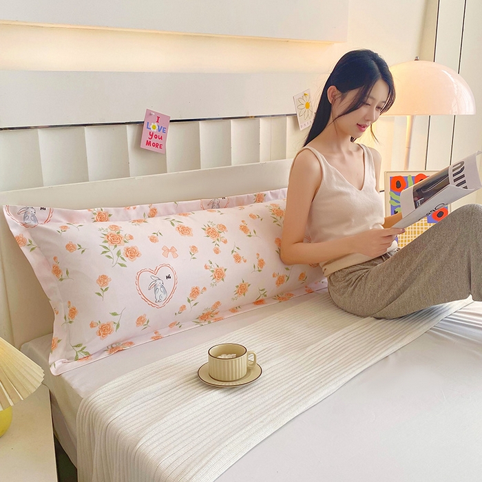 91家纺网 家纺一手货源 找家纺 雨彤家纺 2025新款小清新斜纹印花双人枕套 浮梦精灵