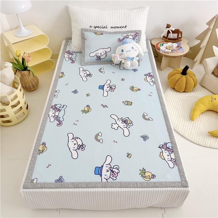 91家纺网 家纺一手货源 找家纺 （总）萌宝家纺 2025新款三丽鸥凉感丝夏被凉席三件套幼儿园小学生宿舍系列