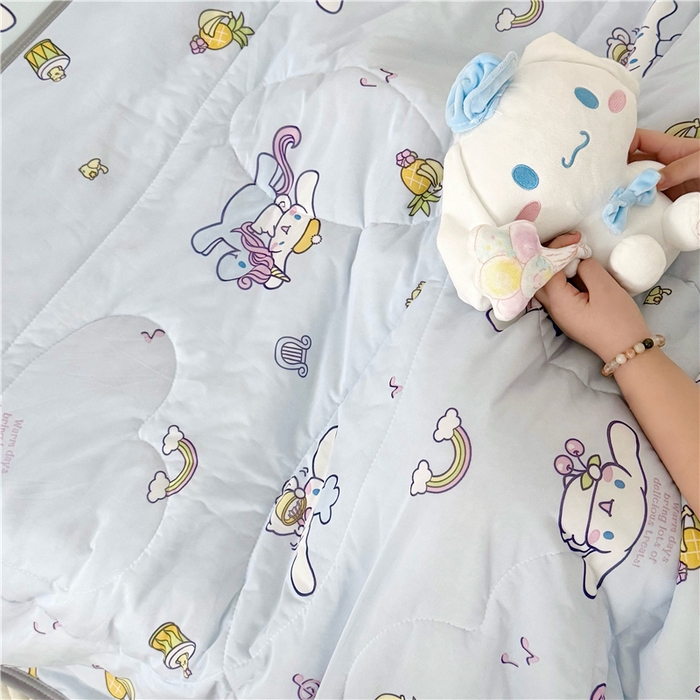 91家纺网 家纺一手货源 找家纺 （总）萌宝家纺 2025新款三丽鸥凉感丝夏被凉席三件套幼儿园小学生宿舍系列