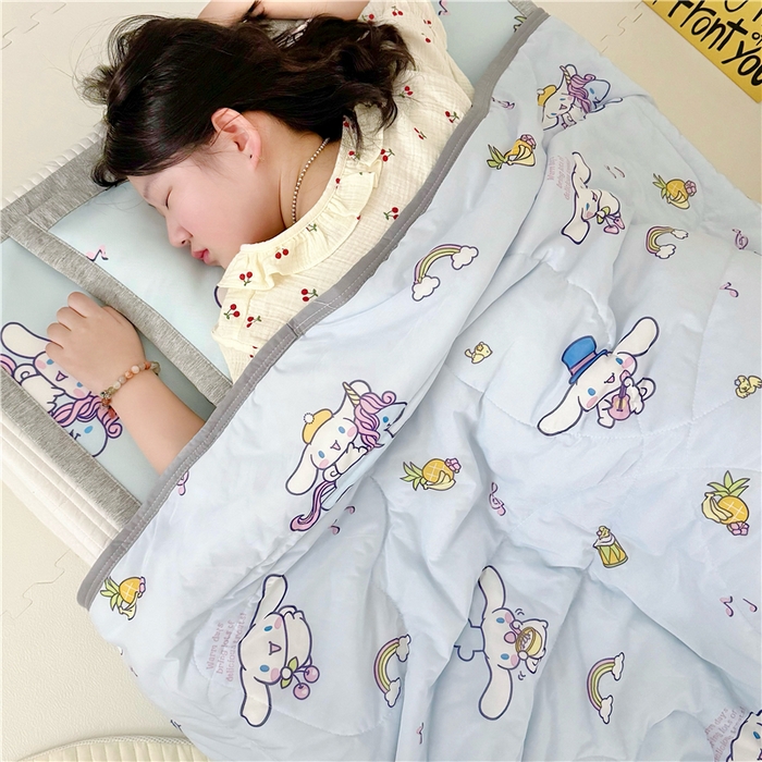 91家纺网 家纺一手货源 找家纺 （总）萌宝家纺 2025新款三丽鸥凉感丝夏被凉席三件套幼儿园小学生宿舍系列