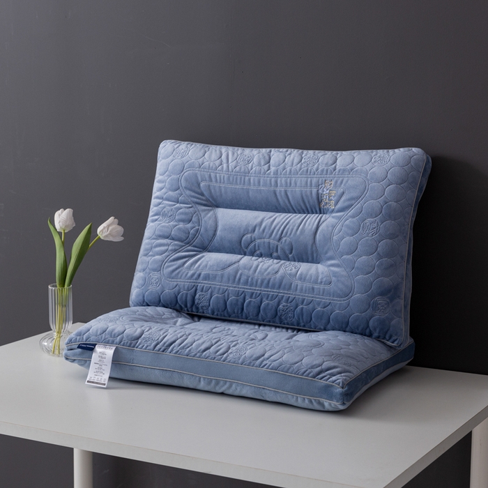 91家纺网 家纺一手货源 找家纺 小米枕芯 2025新款亲肤舒适枕头枕芯-财源滚滚 财源滚滚-蓝