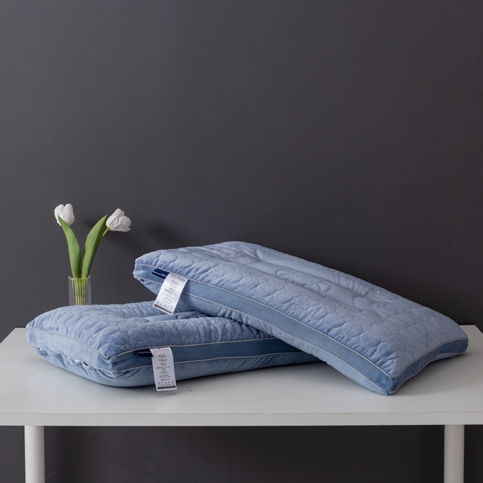 91家纺网 家纺一手货源 找家纺 小米枕芯 2025新款亲肤舒适枕头枕芯-财源滚滚 财源滚滚-蓝