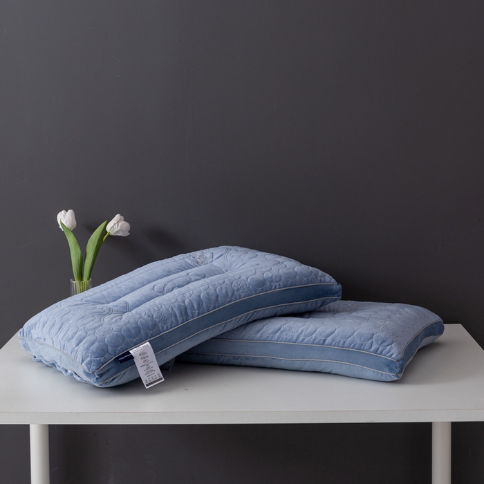 91家纺网 家纺一手货源 找家纺 小米枕芯 2025新款亲肤舒适枕头枕芯-财源滚滚 财源滚滚-蓝