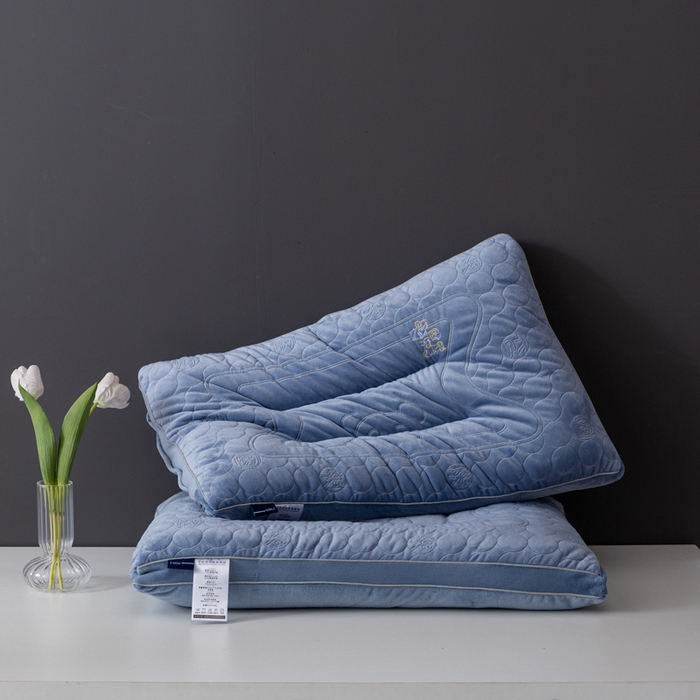 91家纺网 家纺一手货源 找家纺 小米枕芯 2025新款亲肤舒适枕头枕芯-财源滚滚 财源滚滚-蓝