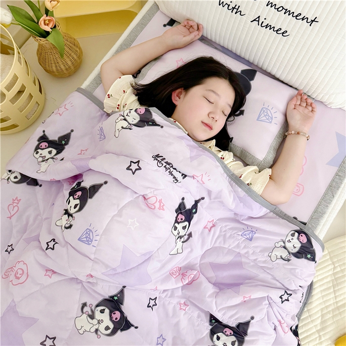 91家纺网 家纺一手货源 找家纺 （总）萌宝家纺 2025新款三丽鸥凉感丝夏被凉席三件套幼儿园小学生宿舍系列