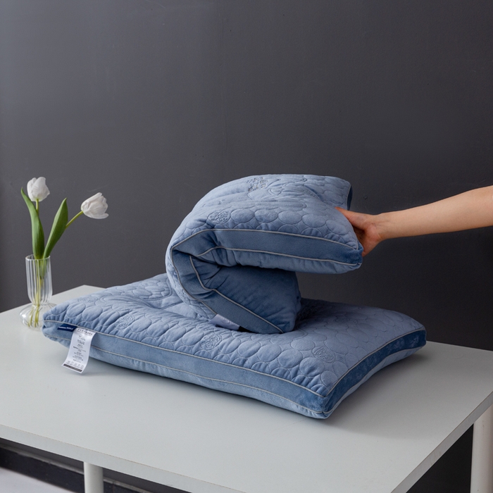 91家纺网 家纺一手货源 找家纺 小米枕芯 2025新款亲肤舒适枕头枕芯-财源滚滚 财源滚滚-蓝