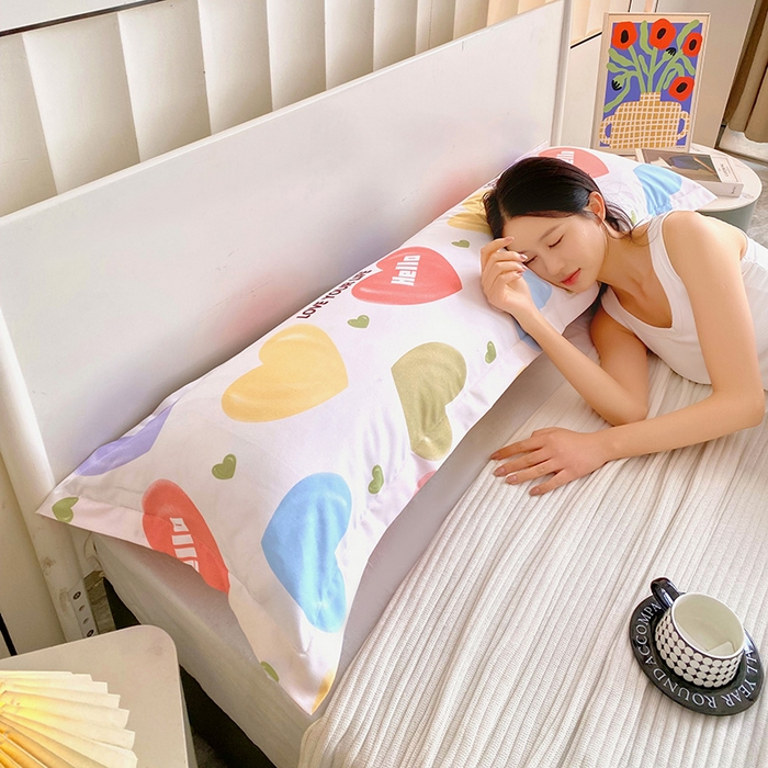 91家纺网 家纺一手货源 找家纺 雨彤家纺 2025新款小清新斜纹印花双人枕套 心情日记