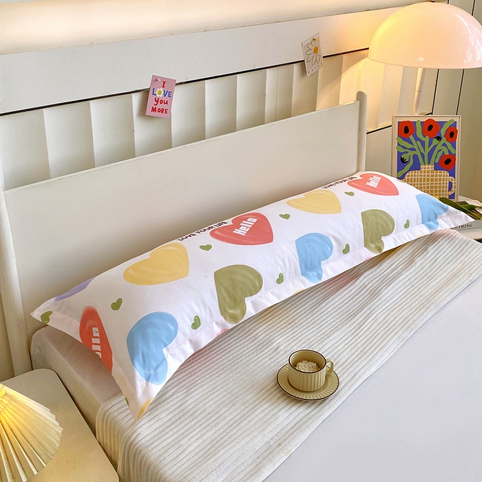 91家纺网 家纺一手货源 找家纺 雨彤家纺 2025新款小清新斜纹印花双人枕套 心情日记