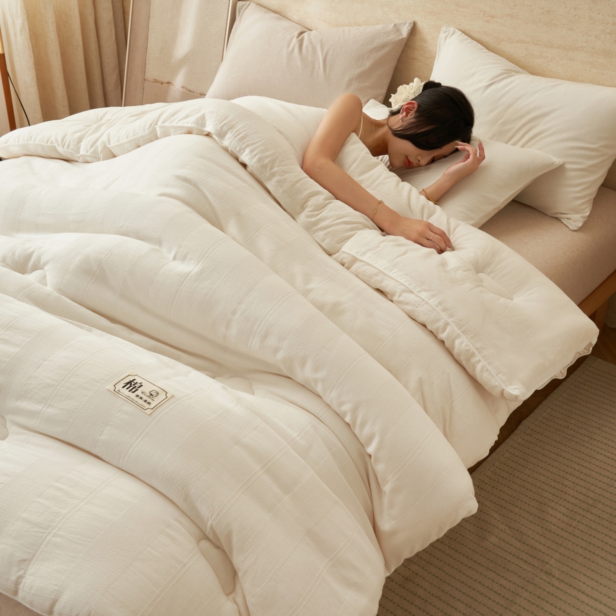 91家纺网 家纺一手货源 找家纺 （总）恬思语家纺 2025秋冬新品全棉色织大提花棉花冬被被子被芯