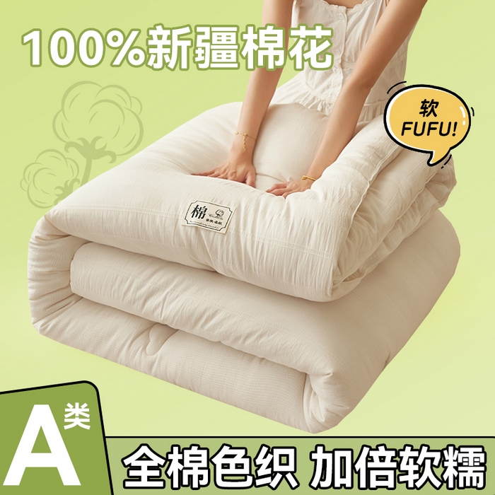 91家纺网 家纺一手货源 找家纺 （总）恬思语家纺 2025秋冬新品全棉色织大提花棉花冬被被子被芯