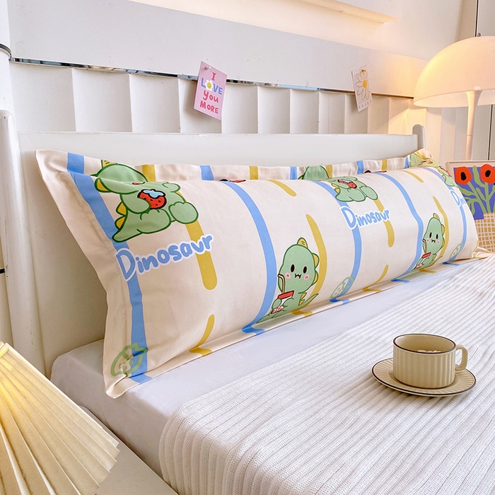 91家纺网 家纺一手货源 找家纺 雨彤家纺 2025新款小清新斜纹印花双人枕套 小神龙