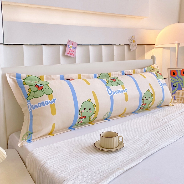 91家纺网 家纺一手货源 找家纺 雨彤家纺 2025新款小清新斜纹印花双人枕套 小神龙