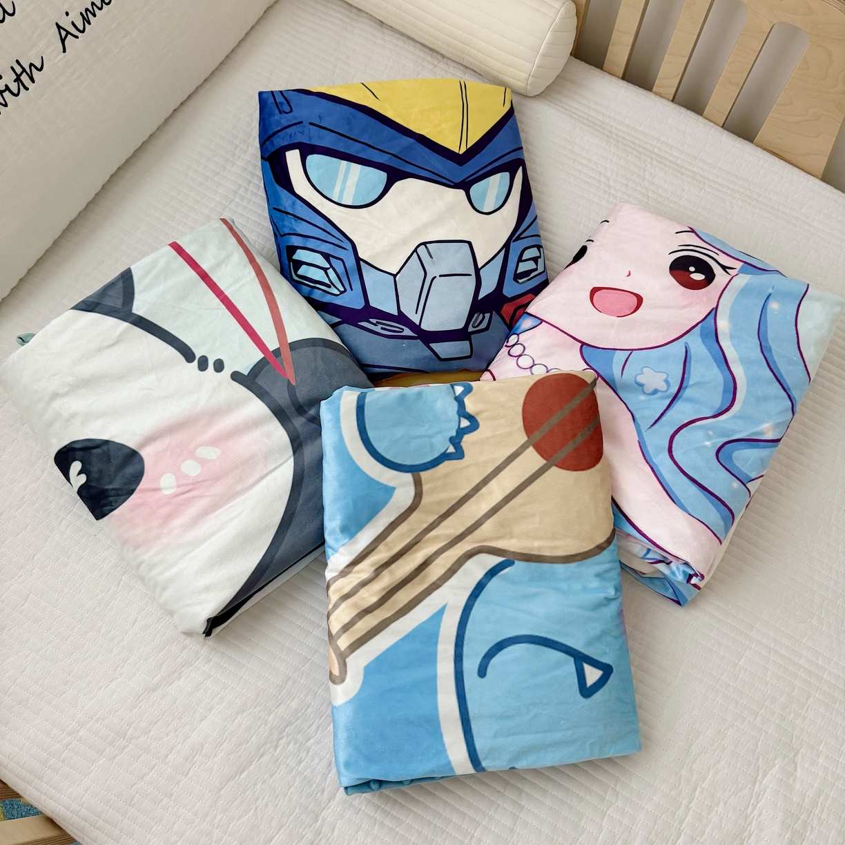 91家纺网 家纺一手货源 找家纺 萌宝家纺 2025新款可拆洗A类儿童豆豆绒大豆冬被儿童婴儿绒春秋被安抚被被子被芯 组合图仅做展示不可下单