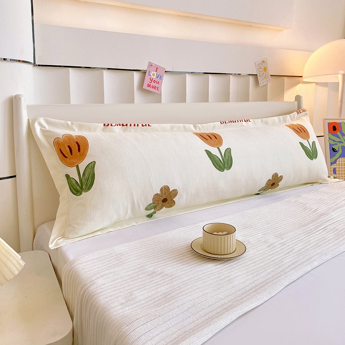 91家纺网 家纺一手货源 找家纺 雨彤家纺 2025新款小清新斜纹印花双人枕套 繁花萱梦