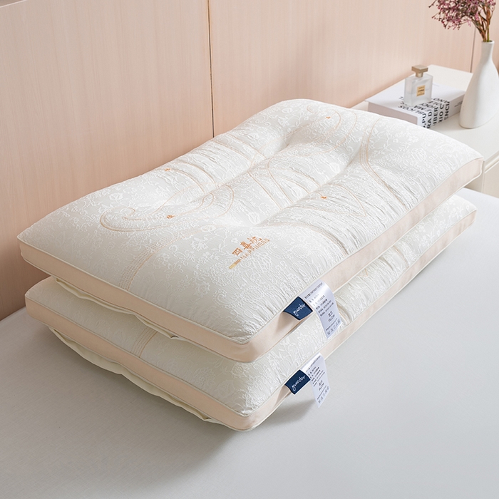 91家纺网 家纺一手货源 找家纺 小米枕芯 2025新款繁花四喜养眠枕头枕芯 白色