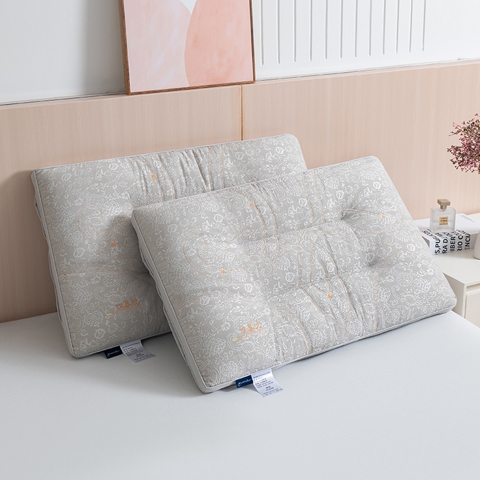 91家纺网 家纺一手货源 找家纺 小米枕芯 2025新款繁花四喜养眠枕头枕芯 白色