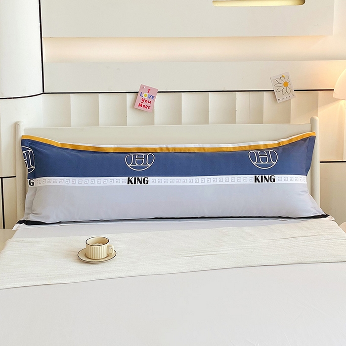 雨彤家纺 2025新款小清新斜纹印花双人枕套 英伦风