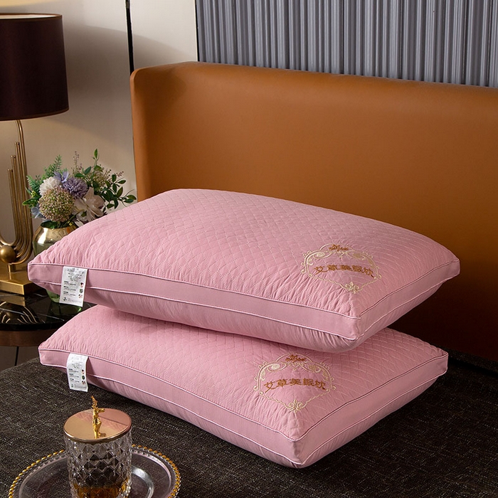 91家纺网 家纺一手货源 找家纺 永乐枕芯 2025新款艾草纤维热熔枕立体可水洗不变形枕芯 玉色艾草 48x74cm/对