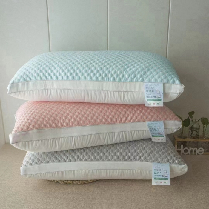 91家纺网 家纺一手货源 找家纺 永乐枕芯 2025新款艾草纤维热熔枕立体可水洗不变形枕芯 冰豆豆灰 48x74cm/对
