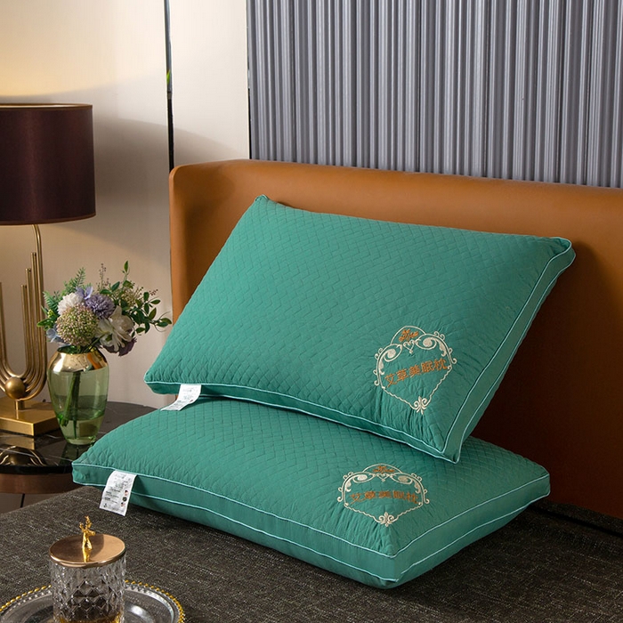 91家纺网 家纺一手货源 找家纺 永乐枕芯 2025新款艾草纤维热熔枕立体可水洗不变形枕芯 绿色艾草 48x74cm/对