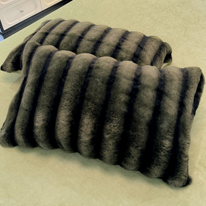 91家纺网 家纺一手货源 找家纺 唐人居 2025新款兔毛绒牛奶绒四件套--条纹 条纹-墨绿