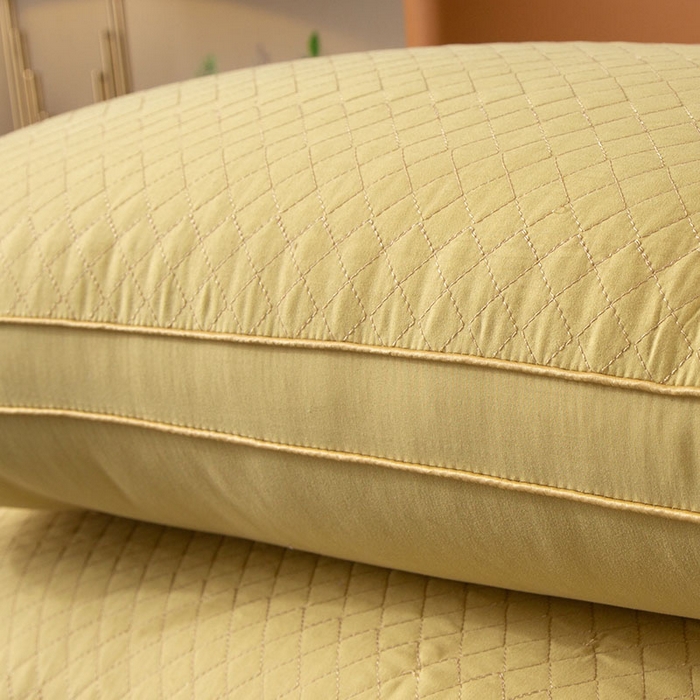 91家纺网 家纺一手货源 找家纺 永乐枕芯 2025新款艾草纤维热熔枕立体可水洗不变形枕芯 黄色艾草 48x74cm/只