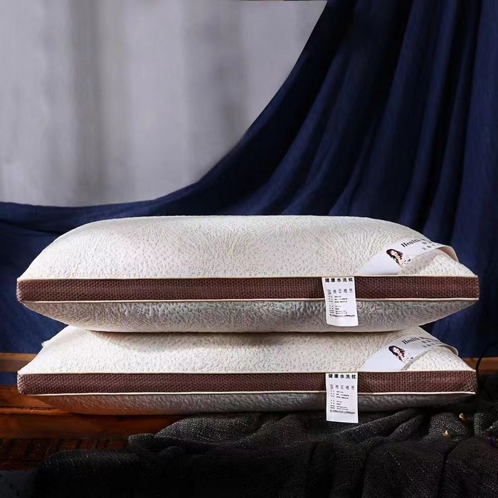 永乐枕芯 2025新款艾草纤维热熔枕立体可水洗不变形枕芯 咖色 48x74cm/只