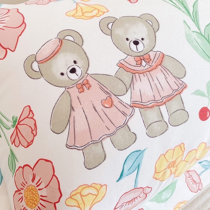 91家纺网 家纺一手货源 找家纺 雨彤家纺 2025新款小清新斜纹印花双人枕套 花间美好