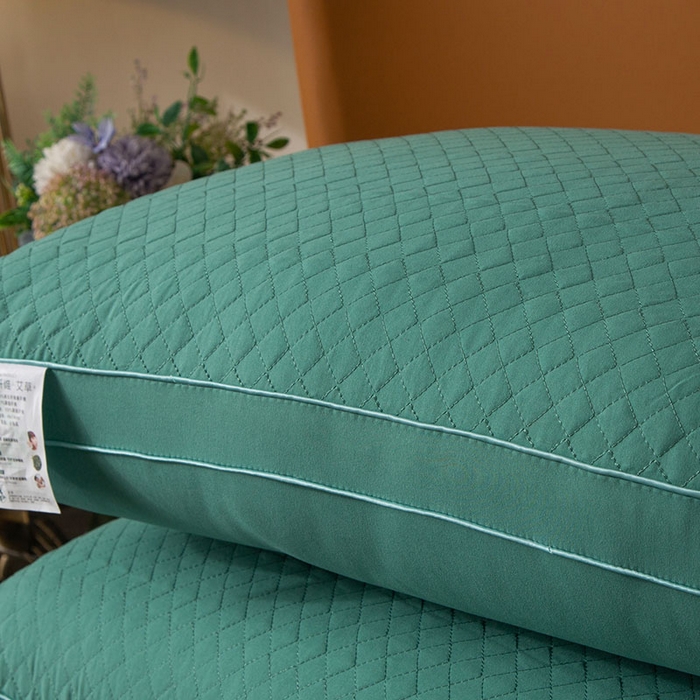 91家纺网 家纺一手货源 找家纺 永乐枕芯 2025新款艾草纤维热熔枕立体可水洗不变形枕芯 绿色艾草 48x74cm/对