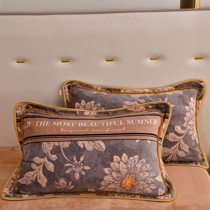 91家纺网 家纺一手货源 找家纺 芯诗曼2025新款8.5斤直播热款高克重牛奶绒法莱绒水晶金貂法莱绒四件套 暗香