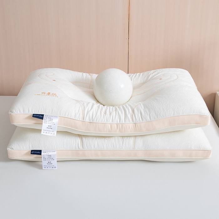 91家纺网 家纺一手货源 找家纺 小米枕芯 2025新款繁花四喜养眠枕头枕芯 灰色