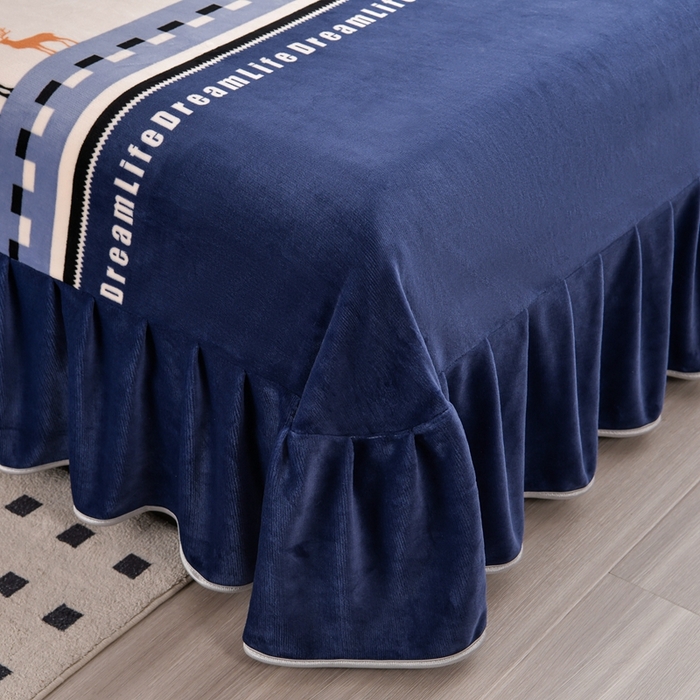 91家纺网 家纺一手货源 找家纺 芯诗曼2025新款8.5斤直播热款高克重牛奶绒法莱绒水晶金貂法莱绒四件套 发财鹿