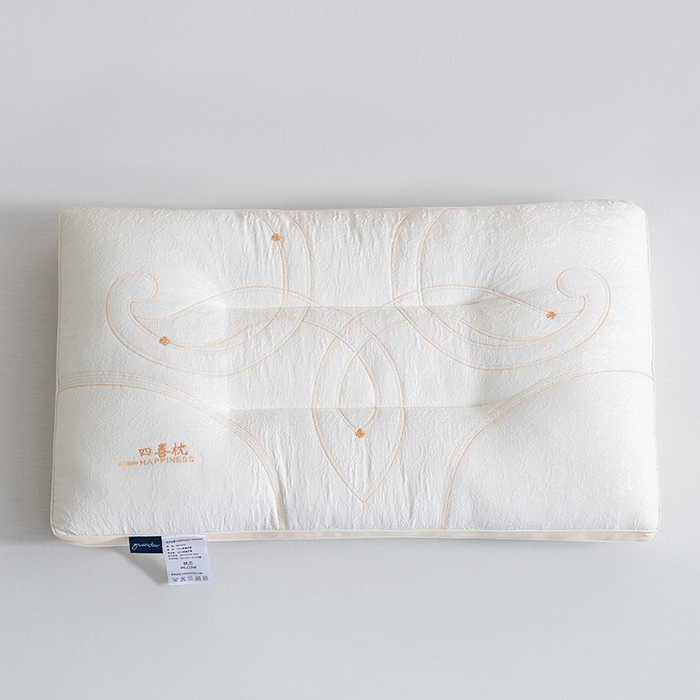 91家纺网 家纺一手货源 找家纺 小米枕芯 2025新款繁花四喜养眠枕头枕芯 灰色