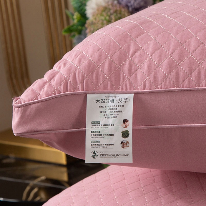 91家纺网 家纺一手货源 找家纺 永乐枕芯 2025新款艾草纤维热熔枕立体可水洗不变形枕芯 玉色艾草 48x74cm/只